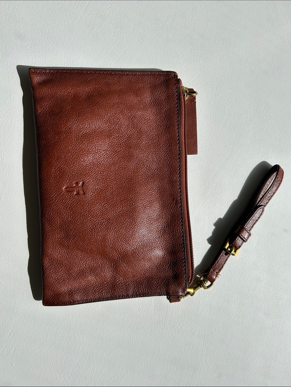 Frye Cognac Leather Tote with matching Wristlet - Picture 2 of 9
